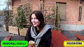 Hey there, check out Felicia Vina's Hungarian big ass bending over to devour that cock with deep blowjob action, leading to creampie in Budapest! 😈🍑