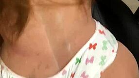 Horny stepdad waits for wife to leave then fucks the cute brunette's sex toy ass!