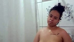 Brunette Latina Teen Takes Steamy Shower and Fingers Wet Pussy in Close-Up POV