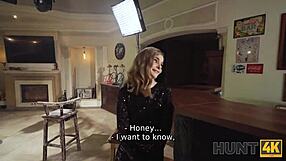 In this scene a blonde wife lets a stranger pick her up for sex in stockings while her old husband watches as cuckold