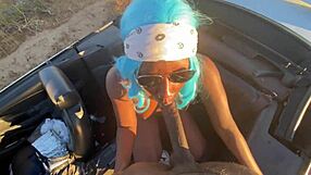 Big Black Cock Blowjob In Car With Petite Ebony Nympho Outdoor Cumshot