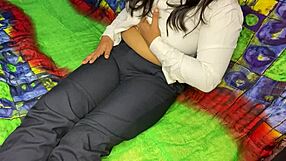 Why does this hot Indian girl start fingering her wet pussy right after getting home from work in viral MMS?