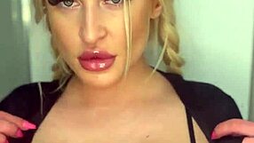 Horny College Girl With Big Tits And Tattoos Teases While Sucking Banana