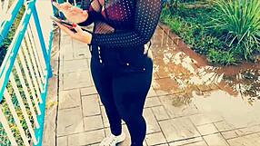 Amateur big ass blonde rides cowgirl style for cash in outdoor homemade sex video