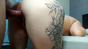 The cheating wife banged her husband's friend in bareback doggystyle with big ass moans while he was out.