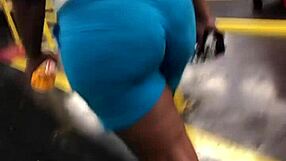 Ebony Thick Booty Struts in Tight Leggings Candidly