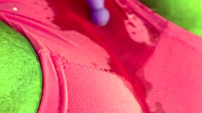 Ebony Beauty Feels Intense Pleasure Squirting Through Shorts With Vibrator And Moaning In Full Video