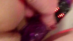 Little friend offers handjob help then spreads pussy for deep dildo thrusting and cum.