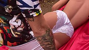 Detailed anal fucking of naughty sex toy doll with wide ass