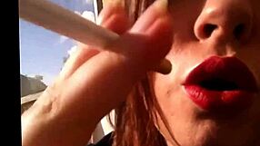 Sexy British BBW Tina Snua Smokes Cork Cigarette With Double Pumping Nose Exhales