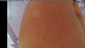 Student shows off huge ass in pink skirt, loving being watched by men!