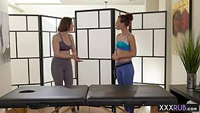 Petite Professional Teen 18+ Gives a Relaxing Massage to a Redhead Woman