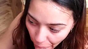 I watch this Argentinian teen giving a blowjob in amateur style with sexy moves