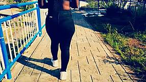 Amateur big ass blonde rides cowgirl style for cash in outdoor homemade sex video