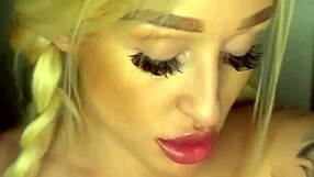 Horny College Girl With Big Tits And Tattoos Teases While Sucking Banana