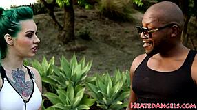 Chubby tattooed emo goth gets bizarre interracial fucking from punk angle