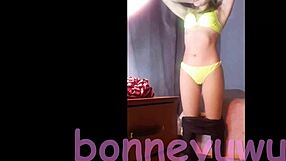 Bonneyuwu Latina Teen DANCES Pretty In Panties And Pantyhose Skirt
