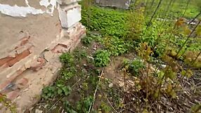 Milf Bent Over in Stockings for Rough Anal Assfucking and Blowjob in Public Green Corner Park