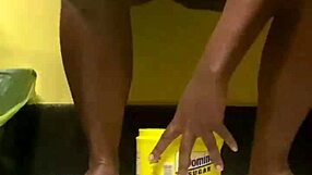 Ebony athlete tries out water sports. She explores the kinky old fetish in a fun session.