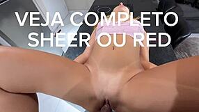 blonde brazilian teen teases while cleaning kitchen before bareback blowjob and wet pussy licking