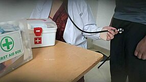 Doctor Giving Blowjob Secretly In Clinic To Patient With Hard Cock