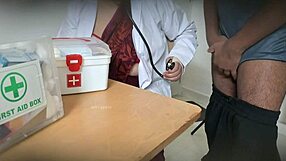 Doctor Giving Blowjob Secretly In Clinic To Patient With Hard Cock