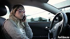 Sexy blonde teen jumps on big black cock for interracial blowjob and small tits action