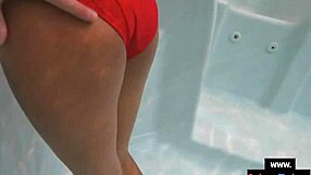 Amateur Teen Couple Foreplay in Public Pool and Sex