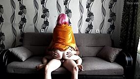 in a cute costume, the young russian beauty niki shu gets fucked hard by the guy on the bed