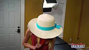 i'm this horny blonde cutie pixie pie fingering my wet pussy before getting banged hard