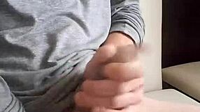 Hey, check out this young guy's massive uncut tool in an intense solo session with multiple releases.