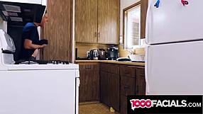 this latina spicey roommate sucked my dick so good in the kitchen - what a sloppy pov blowjob