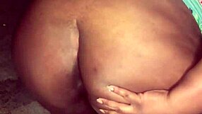 pregnant ebony bbw wife spreads big ass for solo fingering in juicy pussy and tight virgin asshole.