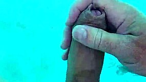 Solo Handjob Session In Outdoor Pool With Naked Amateur Stroking Cock