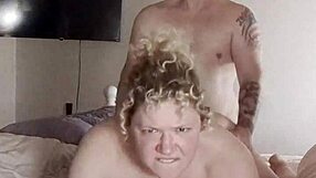 Chubby couple gets wild with bent over doggystyle and missionary creampie action! What a wet pussy explosion!