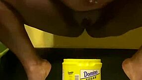 Ebony athlete tries out water sports. She explores the kinky old fetish in a fun session.