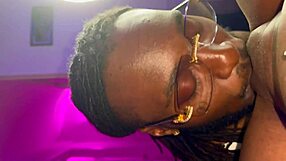 Husband licks ebony wife's pussy until she cums in homemade session.