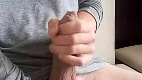 Hey, check out this young guy's massive uncut tool in an intense solo session with multiple releases.