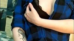 Oh, this stunning cute girl with tattoos feels so much passion edging her friend's cock to cumshot.