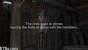 Intense BDSM sex scene features bound participants engaging in fetish play with chains and domination for ultimate pleasure.