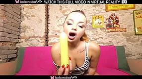 This solo lovely model Daphne Klyde is moaning madly as she plays with her sex toy in VR.