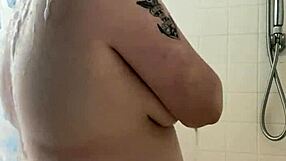Come on, let's hop in the shower with this chubby goth for some bathing fun
