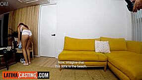 Tiny redhead latina teen gets banged raw in pov by hung european producer during casting