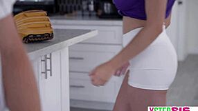 Would you prefer baseball commentary or rough doggystyle fucking from this huge boobs teen 18+ stepsister?