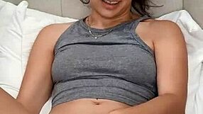 latina uses vibrator for wet pussy orgasm