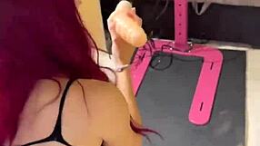 MY SEX MACHINE FUCKS DEEP THROAT WITH HUGE DILDO ON TEEN 18+ CAT GIRL IN HARDCORE FETISH BLOWJOB