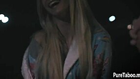 Blonde milf stepmom celebrates good news