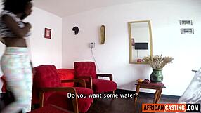 Busty black model, take that big white cock deep in your ass now!