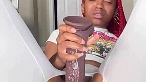 my very own glory hole with big clit ebony masturbation using toys in tight leggings for wet pussy play