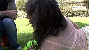 Hey, check out fingering that hot milf's pussy in fishnets and heels.